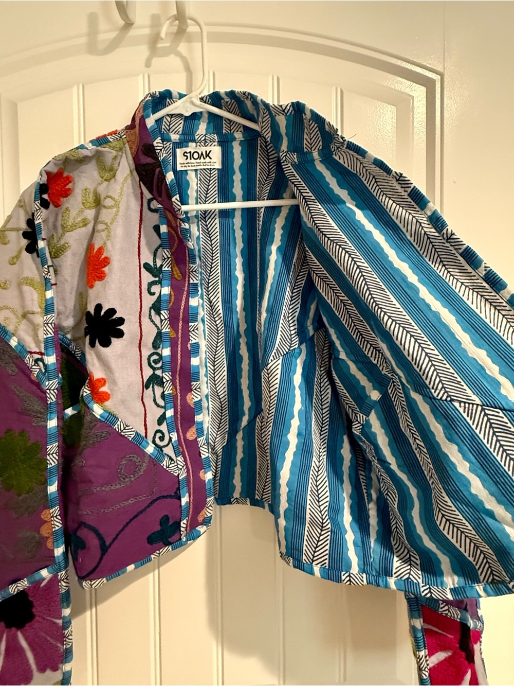 Multicolor Floral Embroidered Patchwork Jacket - Picture 3 of 4